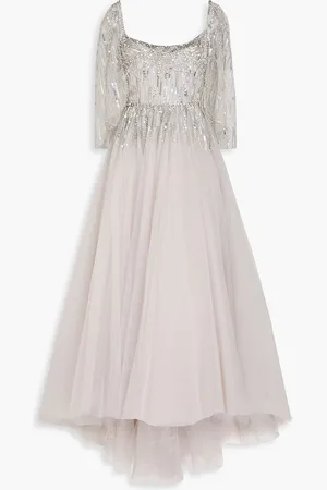 Jenny Packham Embellished tulle gown - Gray - UK 8