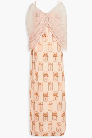Agua by Agua Bendita Jacaranda Palma bead-embellished printed jacquard maxi dress - Orange - S