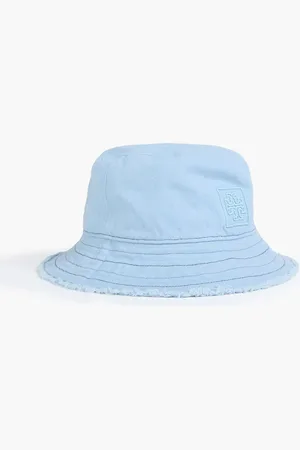Tory Burch Frayed canvas bucket hat - Blue - ONESIZE