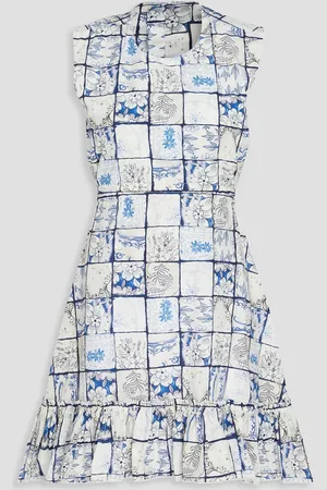 Agua by Agua Bendita Sucre Porcelana cutout floral-print cotton mini dress - White - L