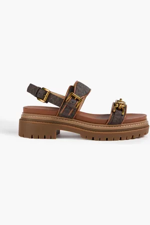Michael Kors Kailey embellished textured-leather slingback sandals - - US 8