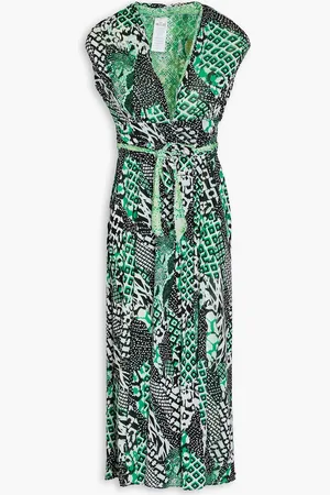 Diane von Furstenberg Pia printed mesh midi dress - - XXS