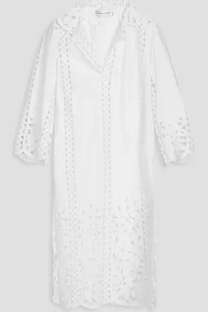 Oscar de la Renta Twill-paneled guipure lace tunic - - US 2