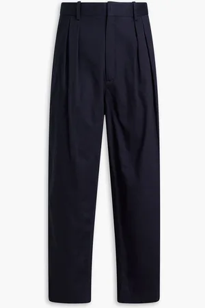 Isabel Marant Niouflow pleated cotton chinos - Blue - US 40