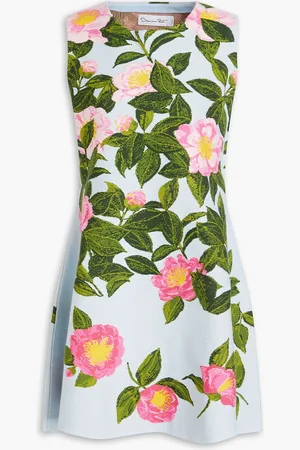 Oscar de la Renta Jacquard-knit mini dress - Blue - XL