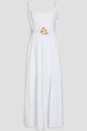 Oscar de la Renta Belted cotton-blend poplin maxi dress - - US 8
