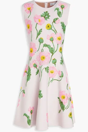 Oscar de la Renta Jacquard-knit cotton-blend dress - Pink - XL