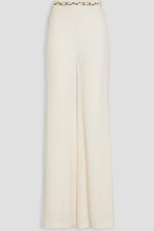 ZIMMERMANN Embellished crepe flared pants - White - 00