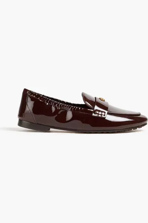 Tory Burch Embellished patent-leather loafers - Brown - US 6