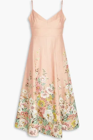 ZIMMERMANN Floral-print linen midi dress - Orange - 3