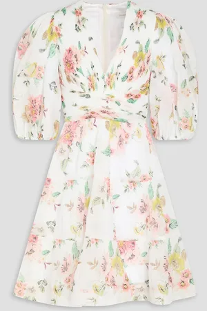ZIMMERMANN Floral-print plissé-organza mini dress - - 1