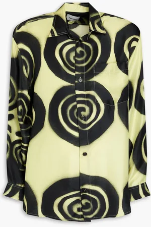 Nanushka Sebas printed silk-twill shirt - Green - XL