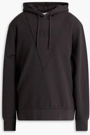 J.W.Anderson Embroidered French cotton-terry hoodie - Gray - XS
