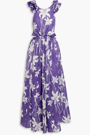 ZIMMERMANN Ruffled cutout floral-print cotton-voile maxi dress - - 0