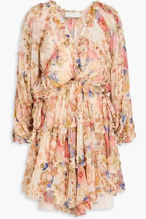 ZIMMERMANN Tiered floral-print crepon mini dress - - 2