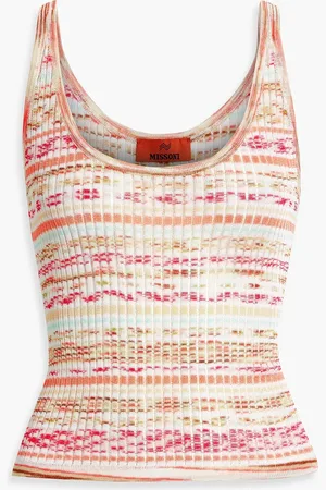 Missoni Space-dyed ribbed-knit tank - Orange - IT 46