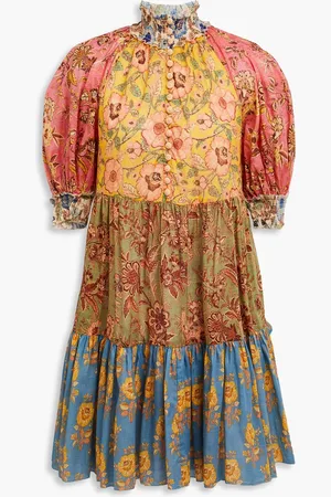ZIMMERMANN Tiered floral-print cotton mini dress - - 0