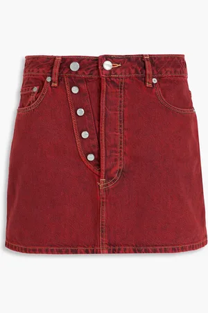 Ganni Denim mini skirt - Burgundy - DE 40