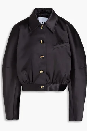 Ganni Cropped satin jacket - - DE 42