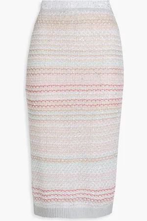 Missoni Sequin-embellished crochet-knit pencil skirt - Metallic - IT 44