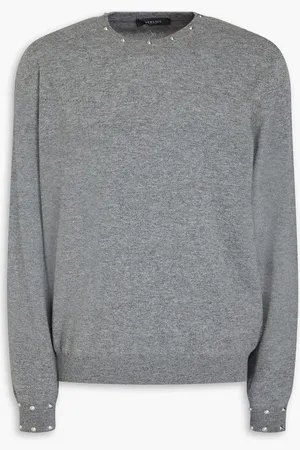 VERSACE Studded wool and cashmere-blend sweater - - IT 52