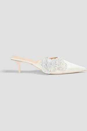 MAGDA BUTRYM Embellished satin mules - White - EU 37