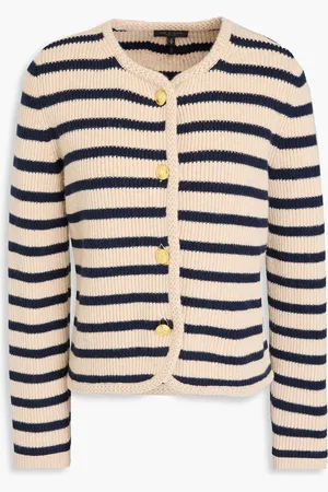 RAG&BONE Nancy striped ribbed merino wool-blend cardigan - Neutral - XS