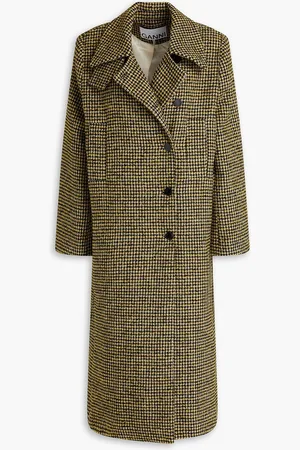 Ganni Houndstooth tweed coat - - DE 36