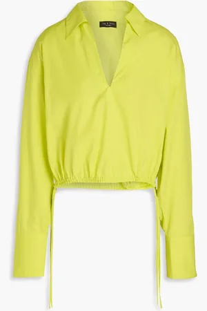 RAG&BONE Fiona cropped cotton-poplin blouse - Green - XS