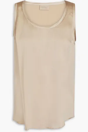 Brunello Cucinelli Silk-blend satin tank - Neutral - XXS