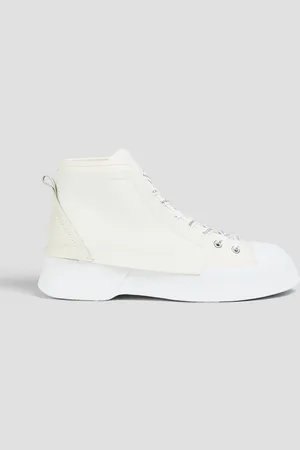 J.W.Anderson Leather and canvas high-top sneakers - White - EU 45