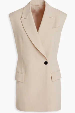 Brunello Cucinelli Double-breasted twill vest - White - IT 40