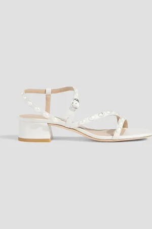 Stuart Weitzman Pearlita 35 faux pearl-embellished leather sandals - - EU 37.5