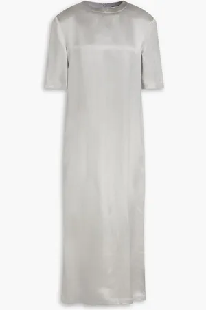 Loulou Studio Tuga silk-blend satin midi dress - Gray - S