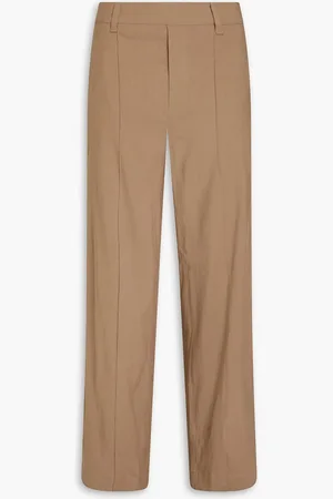 Vince Linen-blend straight-leg pants - Brown - L
