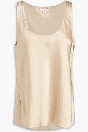 Vince Crinkled-satin tank - Neutral - L