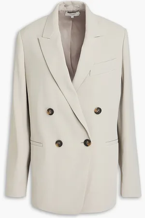 Vince Double-breasted crepe blazer - Neutral - US 0