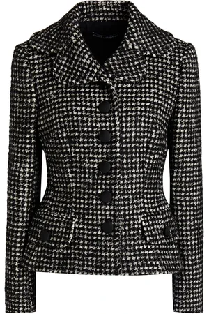 Dolce & Gabbana Houndstooth tweed peplum jacket - - IT 48