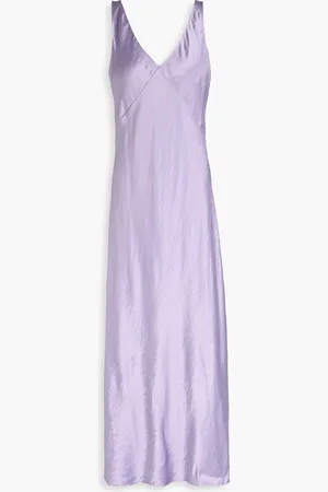Vince Crinkled-satin maxi dress - Purple - XS