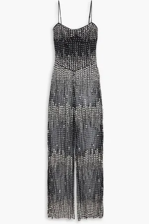 Retrofete Adelynne crystal-embellished tulle jumpsuit - - M