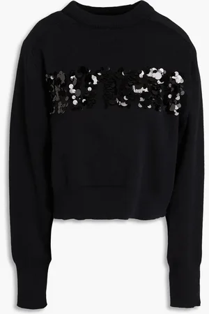 ROTATE Sequin-embellished cotton and cashmere-blend sweater - - DE 34
