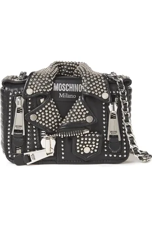 Moschino Embellished leather shoulder bag - Metallic - OneSize