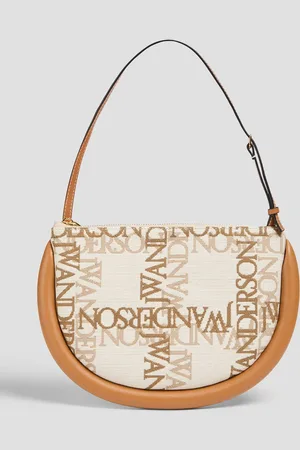 J.W.Anderson Bumper Moon leather-trimmed jacquard shoulder bag - White - OneSize