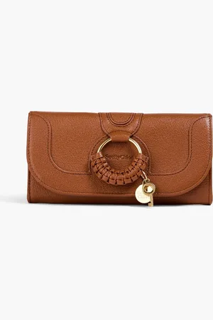 See by Chloé Hana embellished textured-leather wallet - Brown - OneSize