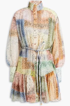 ZIMMERMANN Paisley-print cotton and silk-blend georgette mini shirt dress - - 2