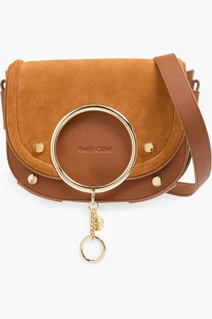 See by Chloé Mara suede and textured-leather cross-body bag - Brown - OneSize