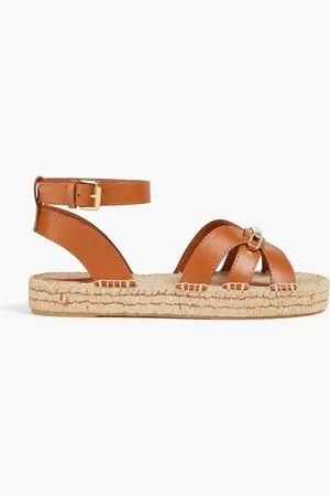 ZIMMERMANN Leather espadrille platform sandals - Brown - EU 36