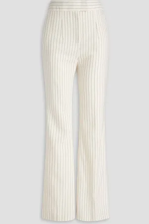 GALVAN Pinstriped wool-blend flared pants - White - FR 44