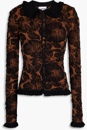 Ganni Jacquard-knit cardigan - - XL