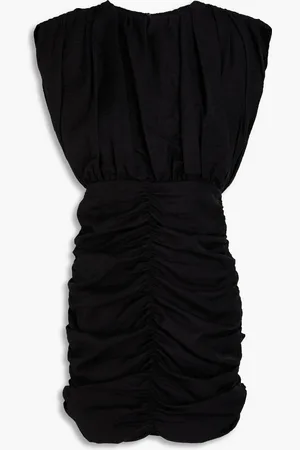 Sandro Ruched crinkled-twill mini dress - - FR 36